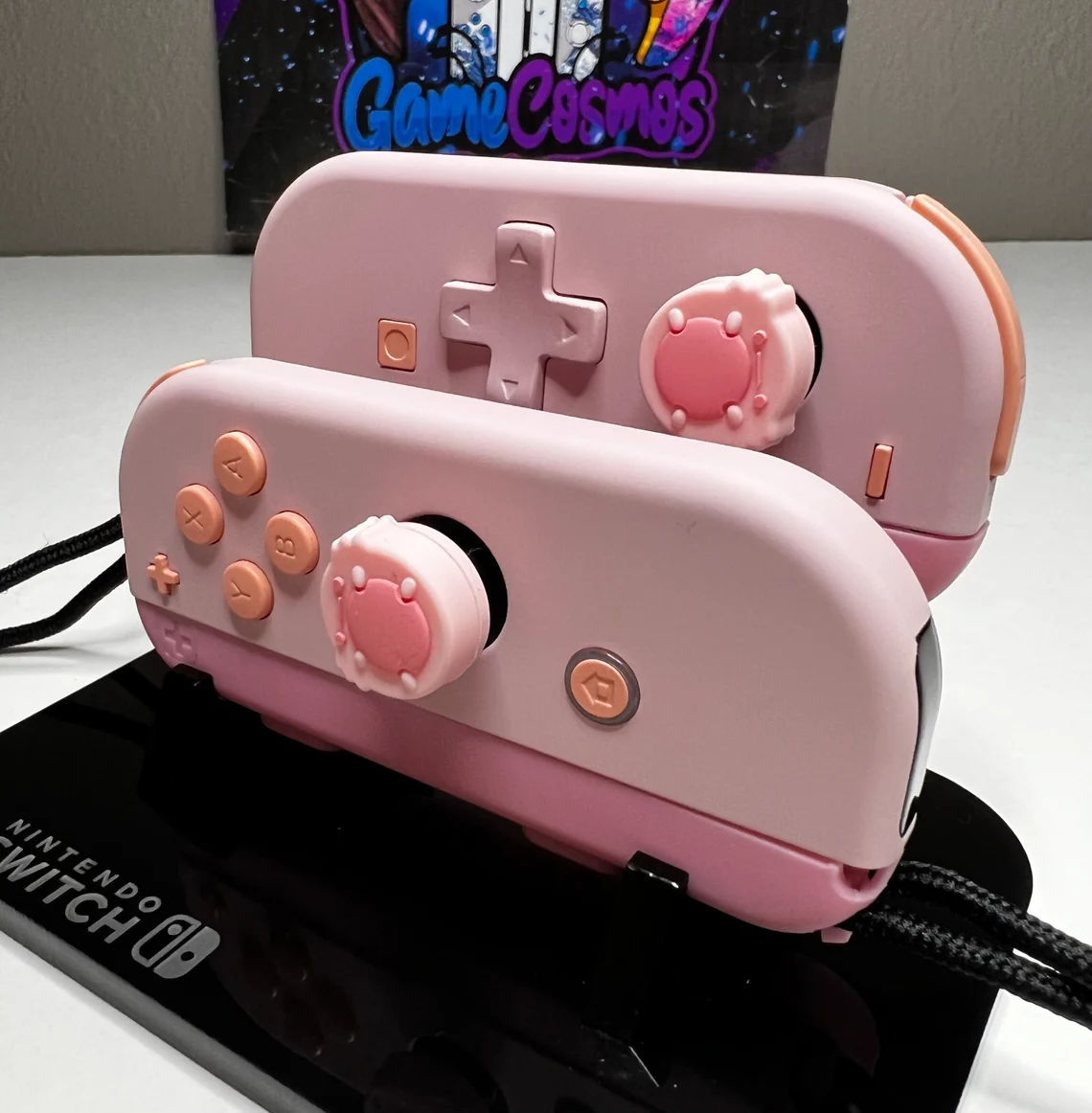 Axolotl Theme Cute Pastel Pink Premium Custom Nintendo Switch Joycons Gamecosmos 