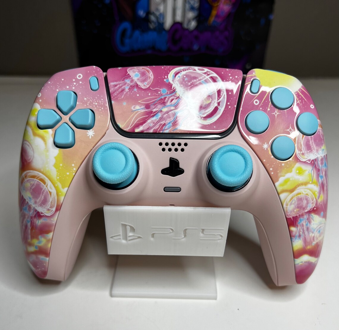 Jellyfish Theme Glossy Pink Baby Blue Pastel Premium Custom