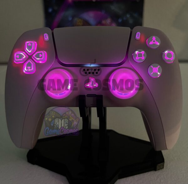 Soft Touch Pink - RGB LED - Custom Wireless Controller for PS5 Or PC - Image 6