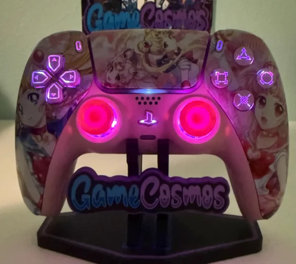 Sailor Moon And Chibiusa - RGB LED - Custom Wireless Controller for PS5 or PC - Image 2