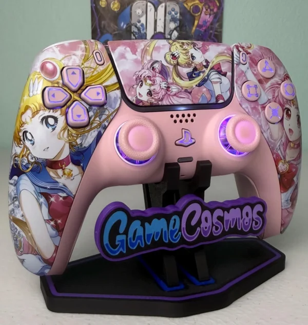 Sailor Moon And Chibiusa - RGB LED - Custom Wireless Controller for PS5 or PC - Image 3