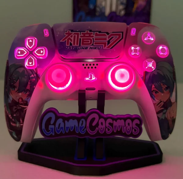 Hatsune Miku - RGB LED - Custom Wireless Controller For PS5 Or PC - Image 2