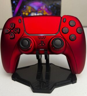 Soft Touch Scarlet Red - RGB LED - Custom Wireless Controller for PS5 Or PC