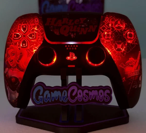 Harley Quinn Inspired - RGB LED - Custom Wireless Controller for PS5 Or PC - Image 2