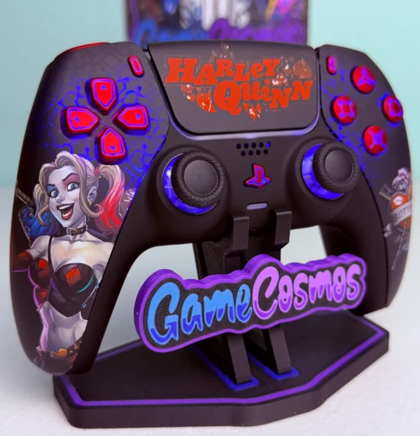 Harley Quinn Inspired - RGB LED - Custom Wireless Controller for PS5 Or PC - Image 3