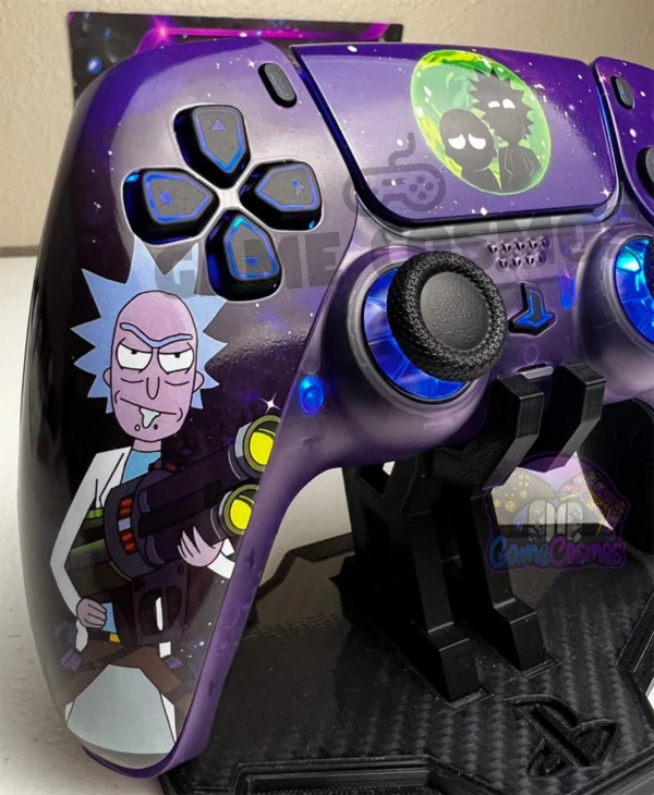 Rick & Morty- Atomic Purple Galaxy - RGB LED - Custom Wireless Controller for PS5 Or PC - Image 2