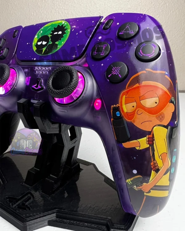 Rick & Morty- Atomic Purple Galaxy - RGB LED - Custom Wireless Controller for PS5 Or PC - Image 3