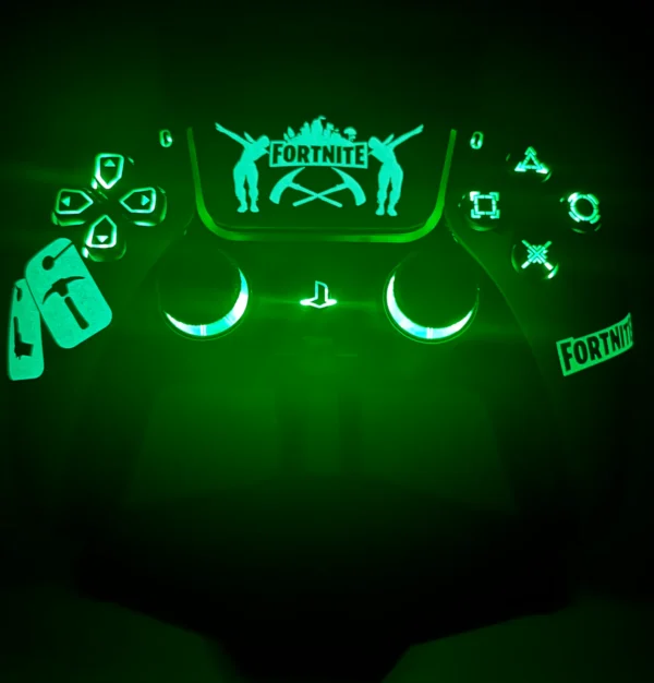 Fortnite - Glow In The Dark - RGB LED - Custom Wireless Controller for PS5 Or PC