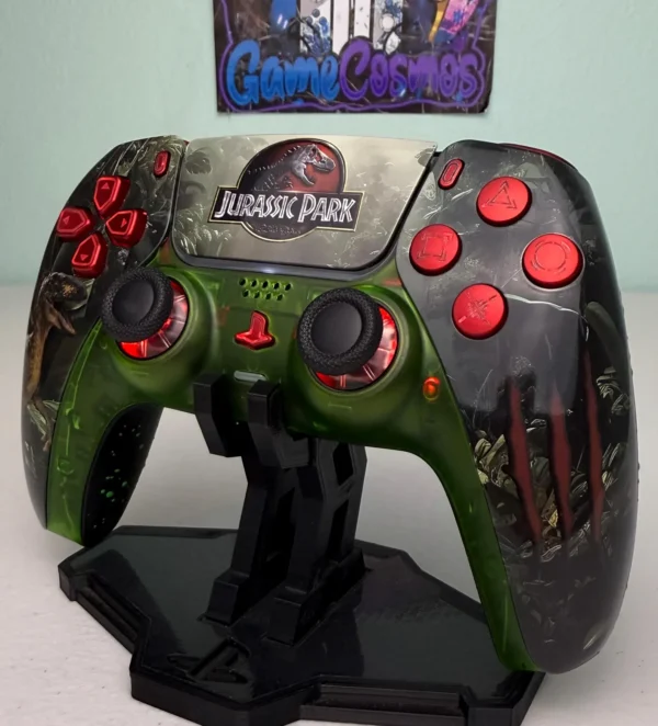 Jurrasic Park - RGB LED - Jungle Green Custom Wireless Controller for PS5 Or PC - Image 4