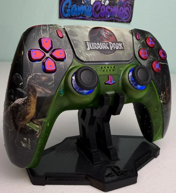 Jurrasic Park - RGB LED - Jungle Green Custom Wireless Controller for PS5 Or PC - Image 2