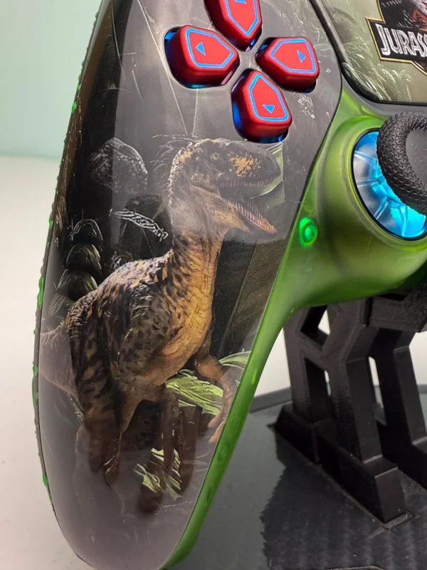 Jurrasic Park - RGB LED - Jungle Green Custom Wireless Controller for PS5 Or PC - Image 3
