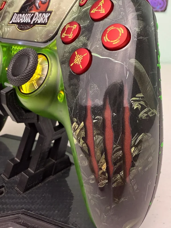 Jurrasic Park - RGB LED - Jungle Green Custom Wireless Controller for PS5 Or PC - Image 5