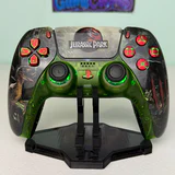 Jurrasic Park - RGB LED - Jungle Green Custom Wireless Controller for PS5 Or PC