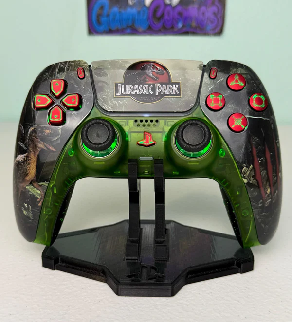 Jurrasic Park - RGB LED - Jungle Green Custom Wireless Controller for PS5 Or PC