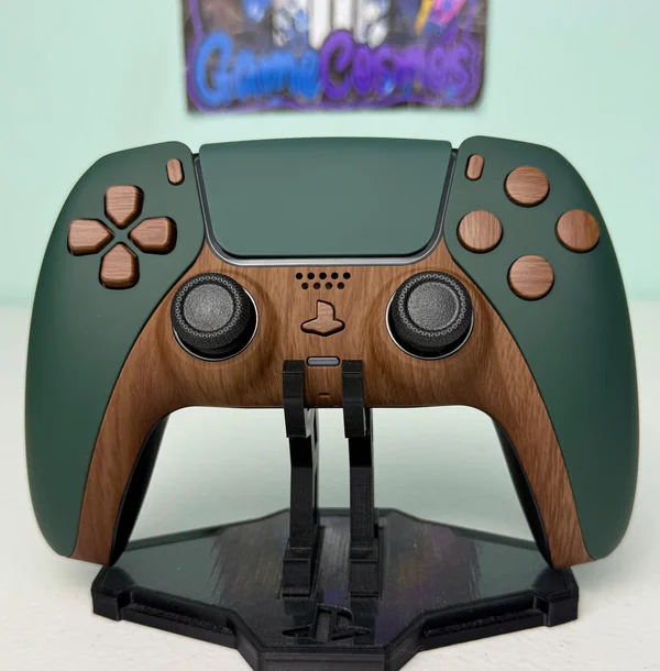 Pine Green - Woodgrain Soft Touch - Custom Wireless Controller for PS5 Or PC