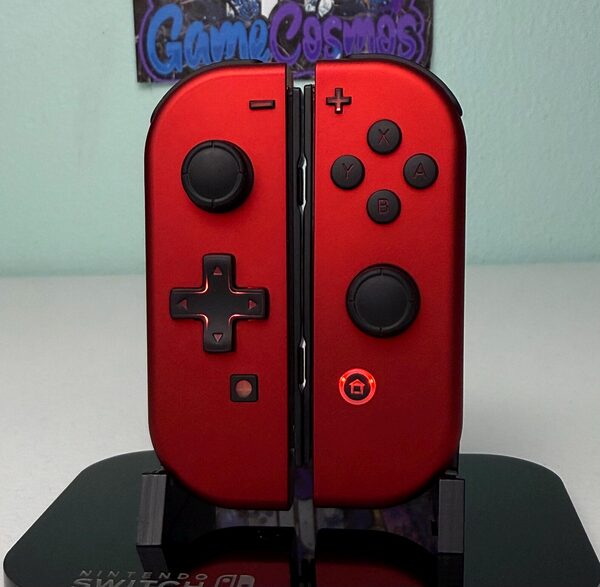 Scarlet Red & Black Accents - RGB LED - Custom Joycons for the Nintend Switch