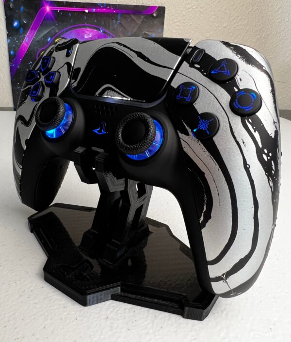 Silver Matte Black Swirl - RGB LED - Custom Wireless Controller for PS5 Or PC - Image 2