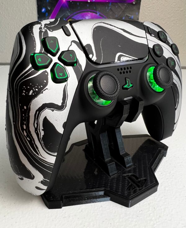 Silver Matte Black Swirl - RGB LED - Custom Wireless Controller for PS5 Or PC - Image 4