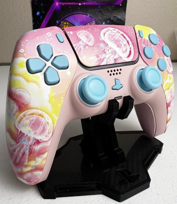 Jellyfish Paradise - Baby Blue Pink - Custom Wireless Controller for PS5 Or PC - Image 3