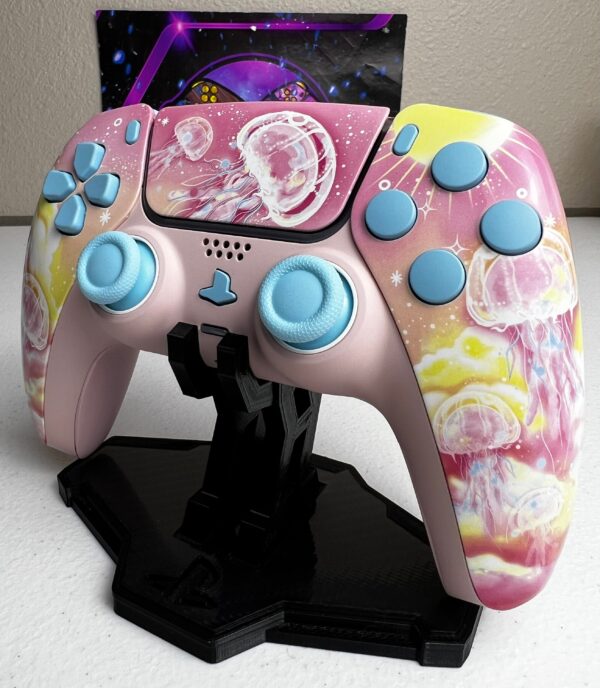 Jellyfish Paradise - Baby Blue Pink - Custom Wireless Controller for PS5 Or PC - Image 4
