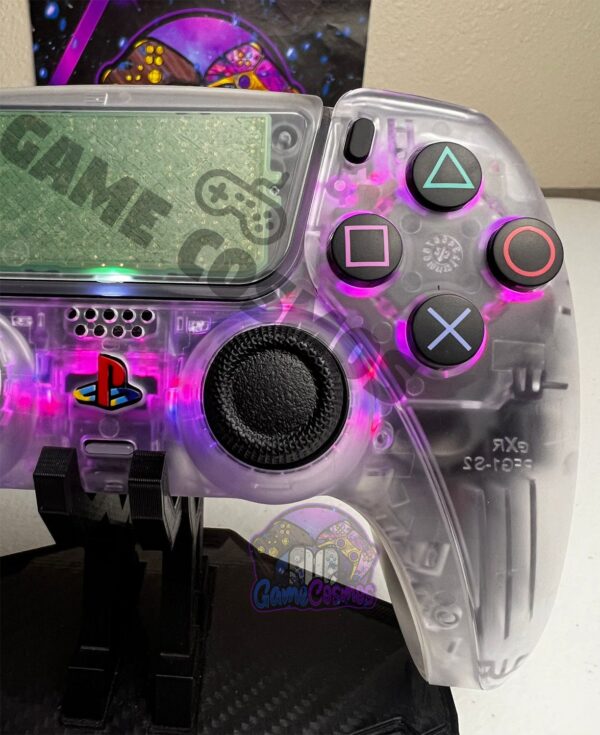 Custom Retro Ps Theme - Original Clear - RGB LED - Custom Wireless Controller for PS5 Or PC - Image 5