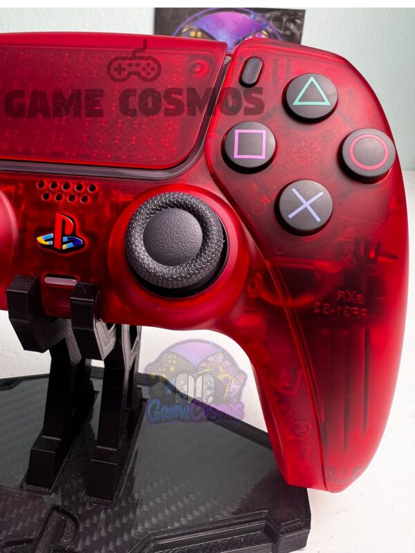 Custom Retro PS2 Theme - Clear Red - Custom Wireless Controller for PS5 Or PC - Image 4