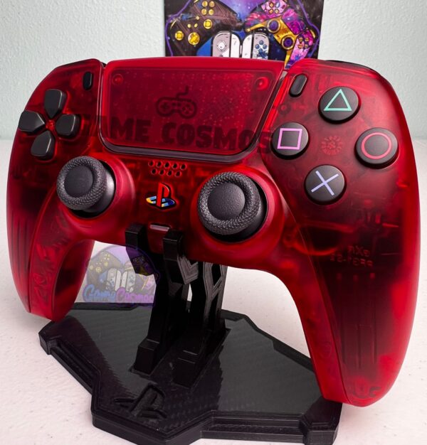 Custom Retro PS2 Theme - Clear Red - Custom Wireless Controller for PS5 Or PC - Image 5