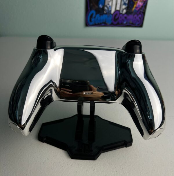 Custom Retro PS Theme - Glossy Chrome Silver - Custom Wireless Controller for PS5 Or PC - Image 4