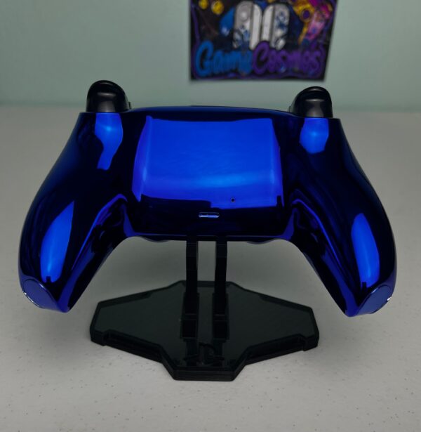 Custom Retro PS Theme - Glossy Chrome Blue - Custom Wireless Controller for PS5 Or PC - Image 4