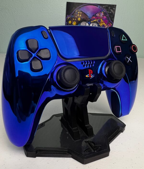 Custom Retro PS Theme - Glossy Chrome Blue - Custom Wireless Controller for PS5 Or PC - Image 5