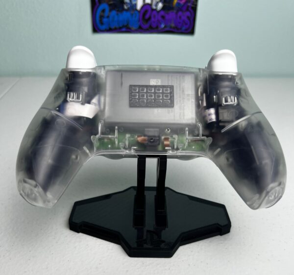 Custom Retro PS Theme - Original Clear - White Accents - Custom Wireless Controller for PS5 Or PC - Image 4