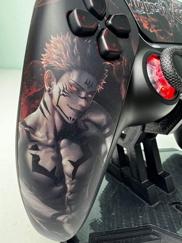 Jujutsu Anime - RGB LED - Metallic Red & Blue - Custom Wireless Controller for PS5 Or PC - Image 4