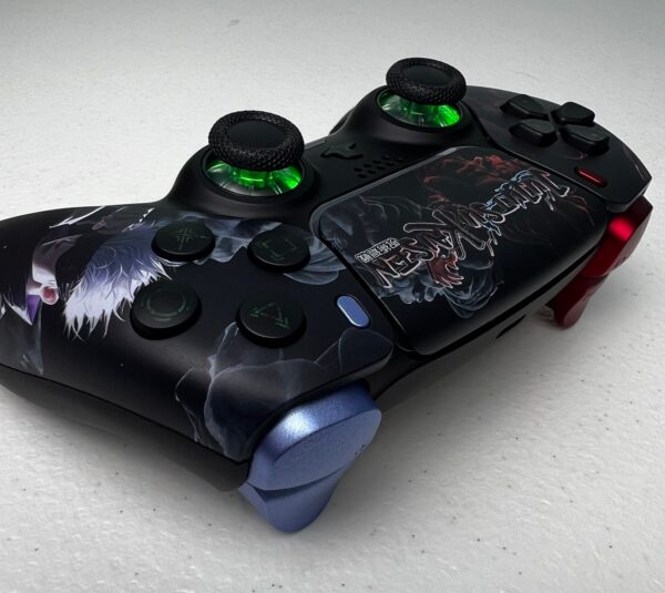 Jujutsu Anime - RGB LED - Metallic Red & Blue - Custom Wireless Controller for PS5 Or PC - Image 7