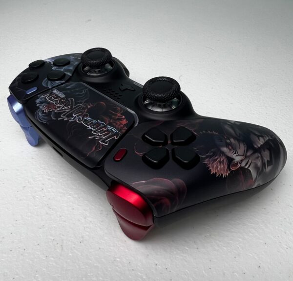 Jujutsu Anime - RGB LED - Metallic Red & Blue - Custom Wireless Controller for PS5 Or PC - Image 9