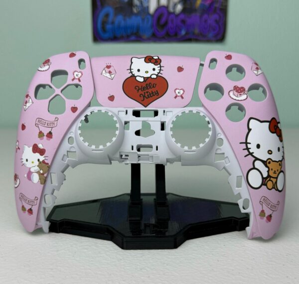 Cute Cartoon Kitty - RGB LED - Sakura Pink - Custom Wireless Controller for PS5 Or PC - Image 2