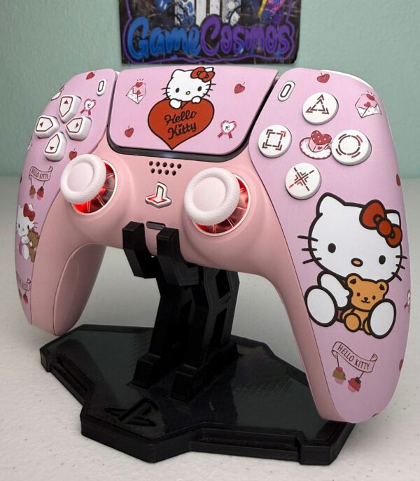 Cute Cartoon Kitty - RGB LED - Sakura Pink - Custom Wireless Controller for PS5 Or PC - Image 4