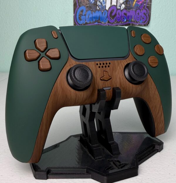 Pine Green - Woodgrain Soft Touch - Custom Wireless Controller for PS5 Or PC - Image 4