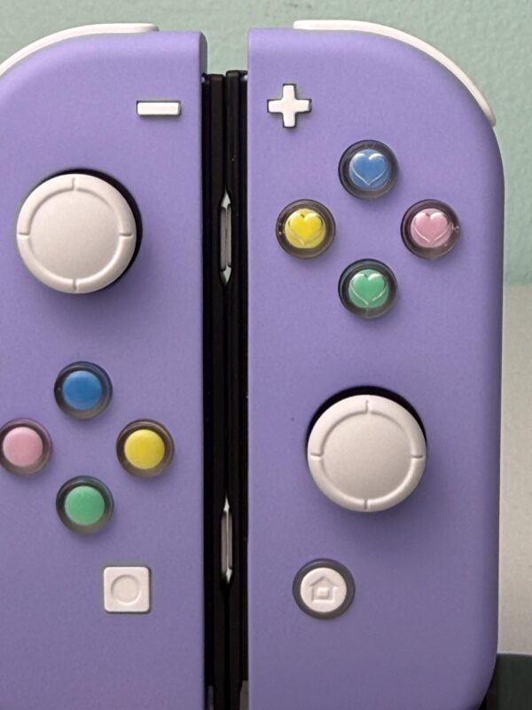 Violet Pastel - Cute Hearts theme - Custom Joycons for the Nintend Switch - Image 3