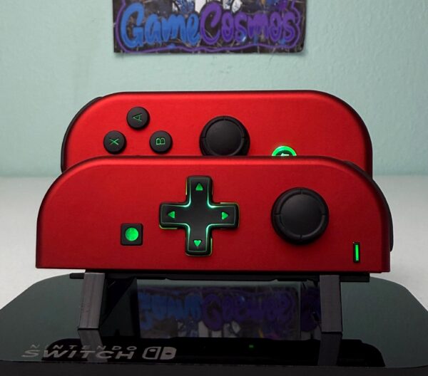 Scarlet Red & Black Accents - RGB LED - Custom Joycons for the Nintend Switch - Image 2