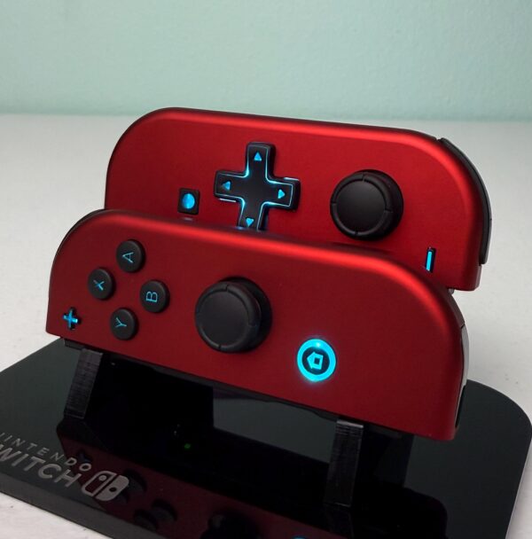 Scarlet Red & Black Accents - RGB LED - Custom Joycons for the Nintend Switch - Image 4