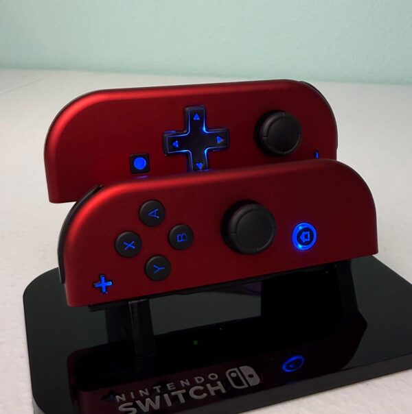 Scarlet Red & Black Accents - RGB LED - Custom Joycons for the Nintend Switch - Image 5