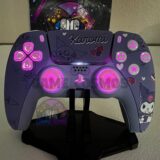 Sanrio Kuromi - RGB LED - Pink Accent - Custom Wireless Controller for PS5 Or PC