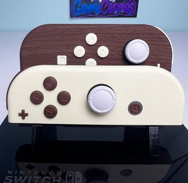 Woodgrain & Cream - Soft Touch Finish - Custom Joycons for Nintend Switch