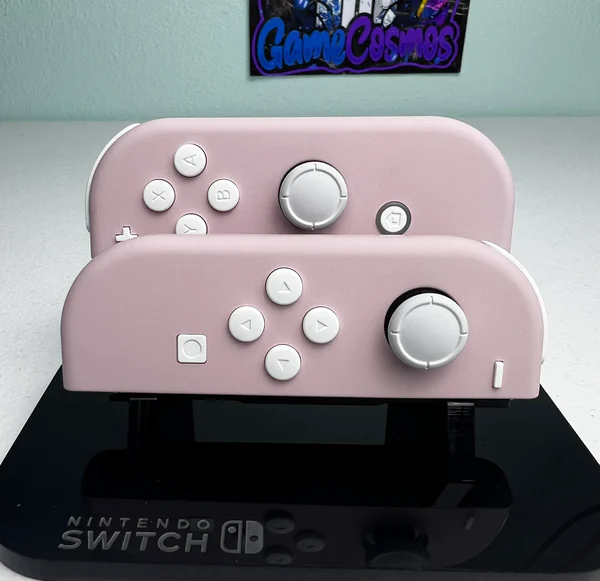 Soft Touch Sakura Pink - White Accents - Custom Joycons for the Nintend Switch