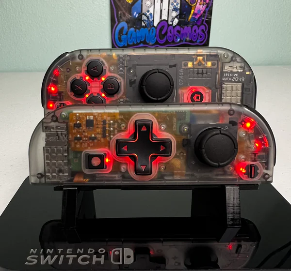 Transparent Black - RGB LED - Custom Joycons for the Nintend Switch