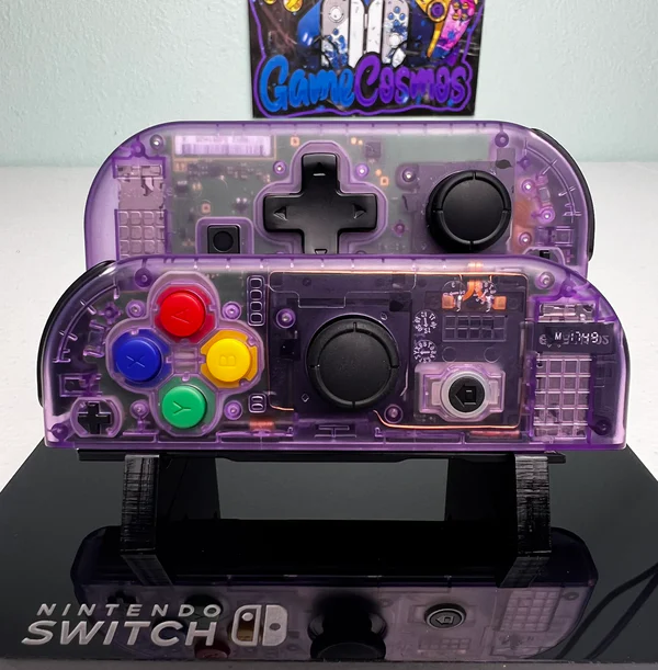 Atomic Purple - DPAD W/ Colorful ABXY - Custom Joycons for the Nintend Switch