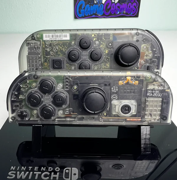 Transparent Smoke Clear - Black Accents - Custom Joycons for the Nintend Switch