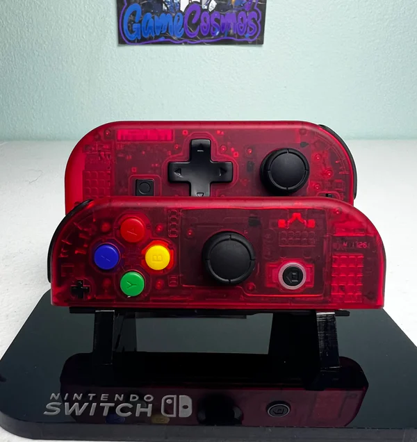 Transparent Red DPAD - Colorful ABXY - Custom Joycons for the Nintend Switch