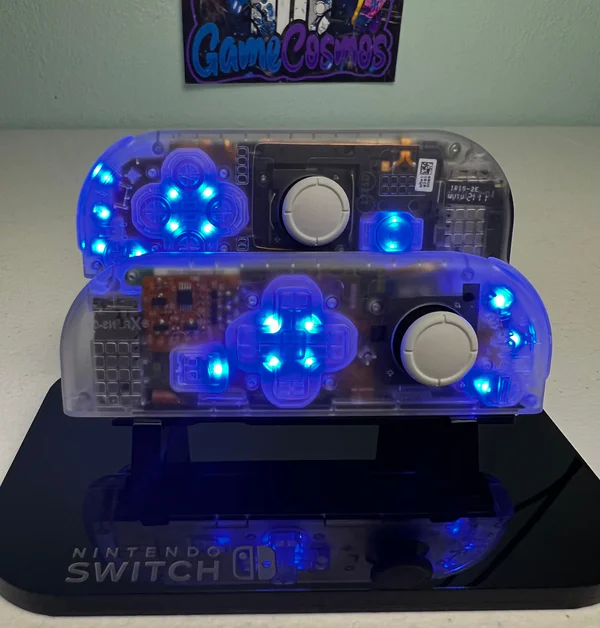 Transparent Clear - RGB LED - Custom Joycons for the Nintend Switch