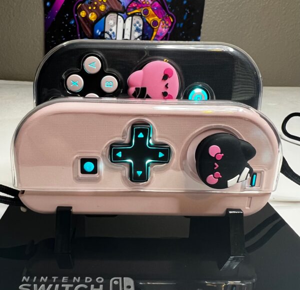 Cute Black & Pink - RGB LED - Custom Joycons for the Nintend Switch - Image 2